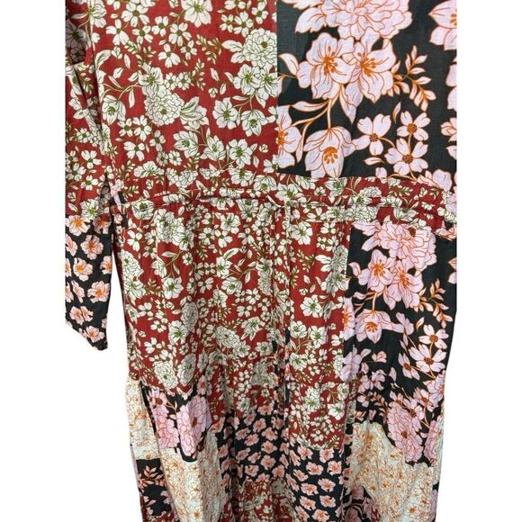 Johnny Was FLORA TIE BACK DRESS Patchwork Floral Multicolor Cotton sz M - Picture 9 of 16